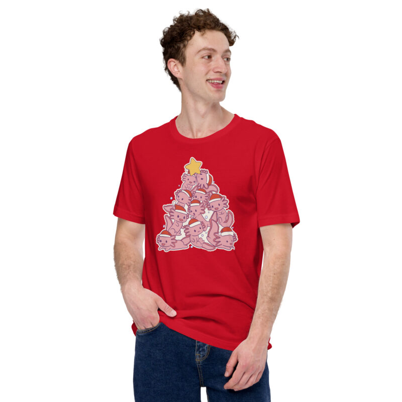 Axolotl-Weihnachtsbaum Unisex-T-Shirt