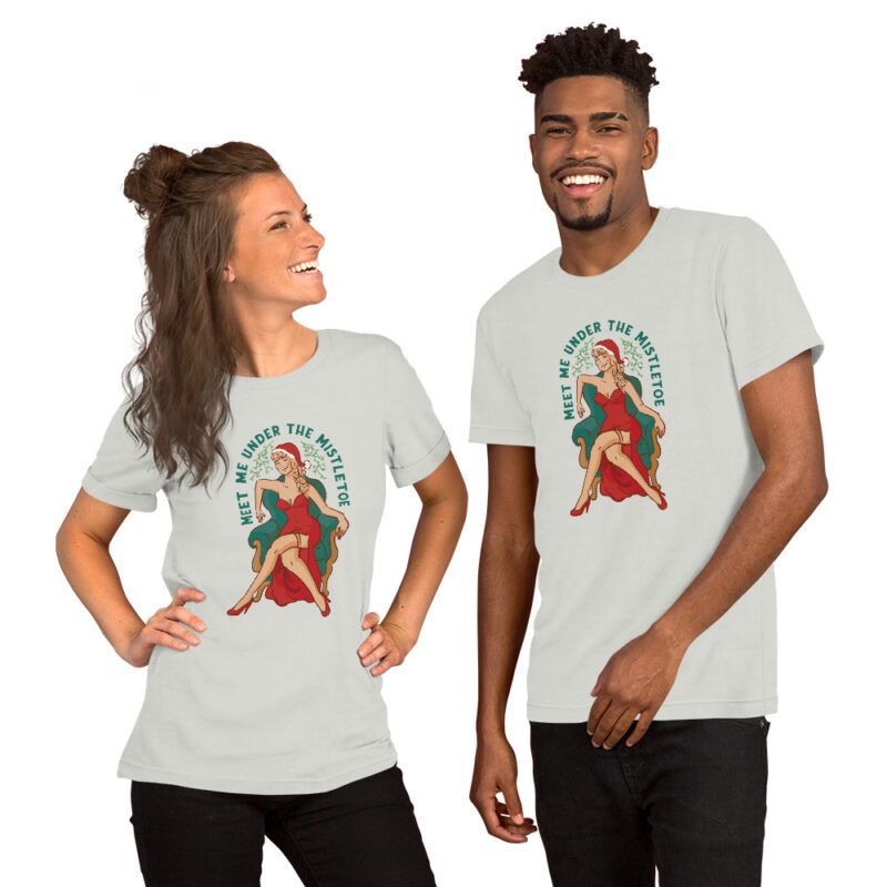 Weihnachts-Pin-up-Girl mit Mistelzweig Unisex-T-Shirt – T-Shirts – klamottn.de