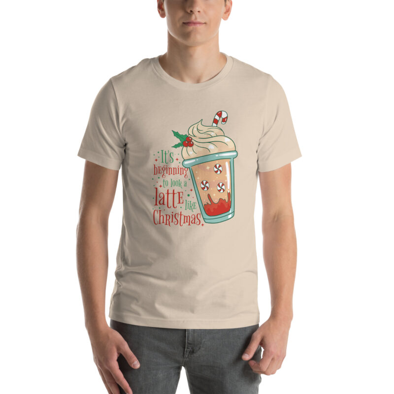 Weihnachtlicher Latte-Kunstgenuss Unisex-T-Shirt – T-Shirts – klamottn.de