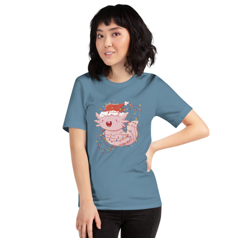 Festlicher Axolotl im Weihnachtszauber Unisex-T-Shirt