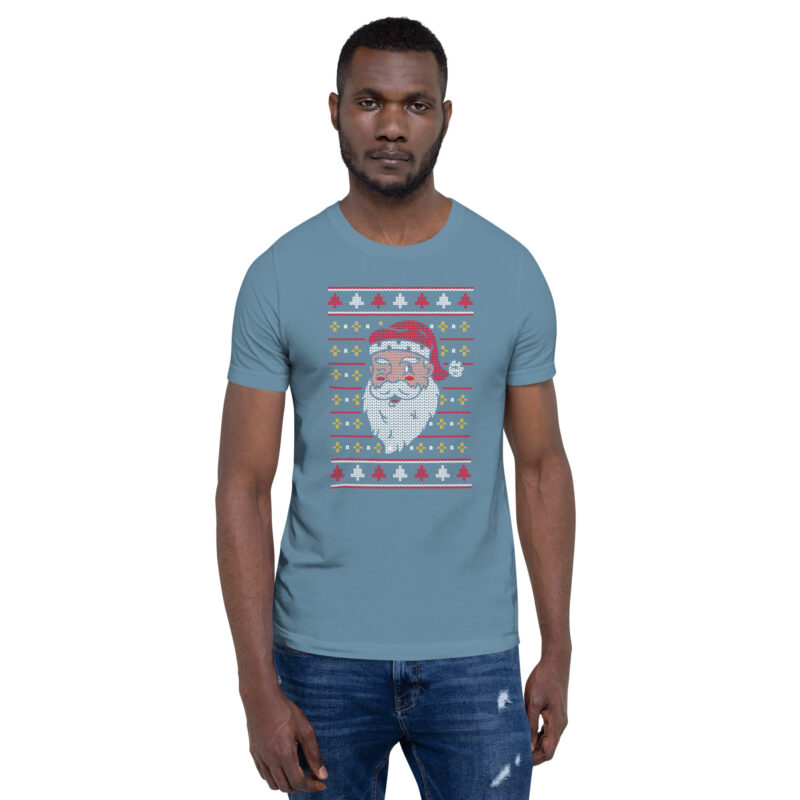 Retro Santa Ugly Christmas Sweater Style Unisex-T-Shirt – T-Shirts – klamottn.de