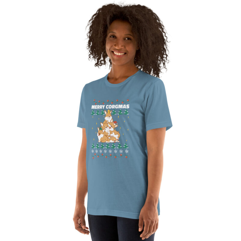 Fröhliche Corgi-Weihnachten Unisex-T-Shirt – T-Shirts – klamottn.de