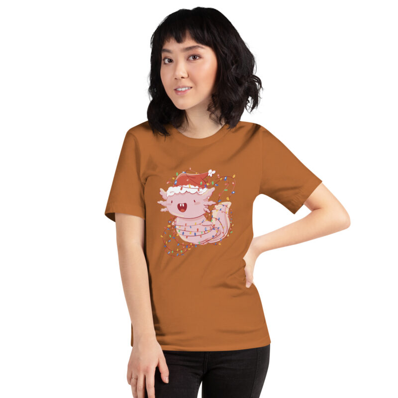 Festlicher Axolotl im Weihnachtszauber Unisex-T-Shirt