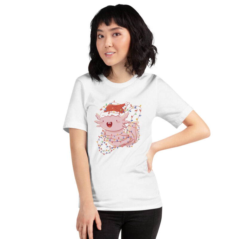 Festlicher Axolotl im Weihnachtszauber Unisex-T-Shirt