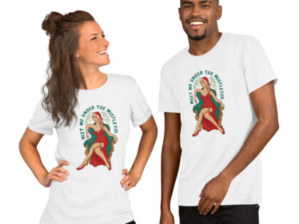 Weihnachts-Pin-up-Girl mit Mistelzweig Unisex-T-Shirt – T-Shirts – klamottn.de Weihnachts-Pin-up-Girl mit Mistelzweig Unisex-T-Shirt – T-Shirts – klamottn.de
