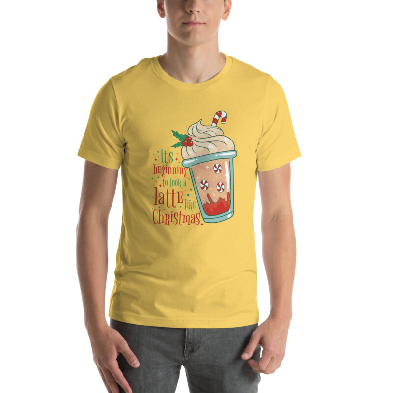 Weihnachtlicher Latte-Kunstgenuss Unisex-T-Shirt – T-Shirts – klamottn.de