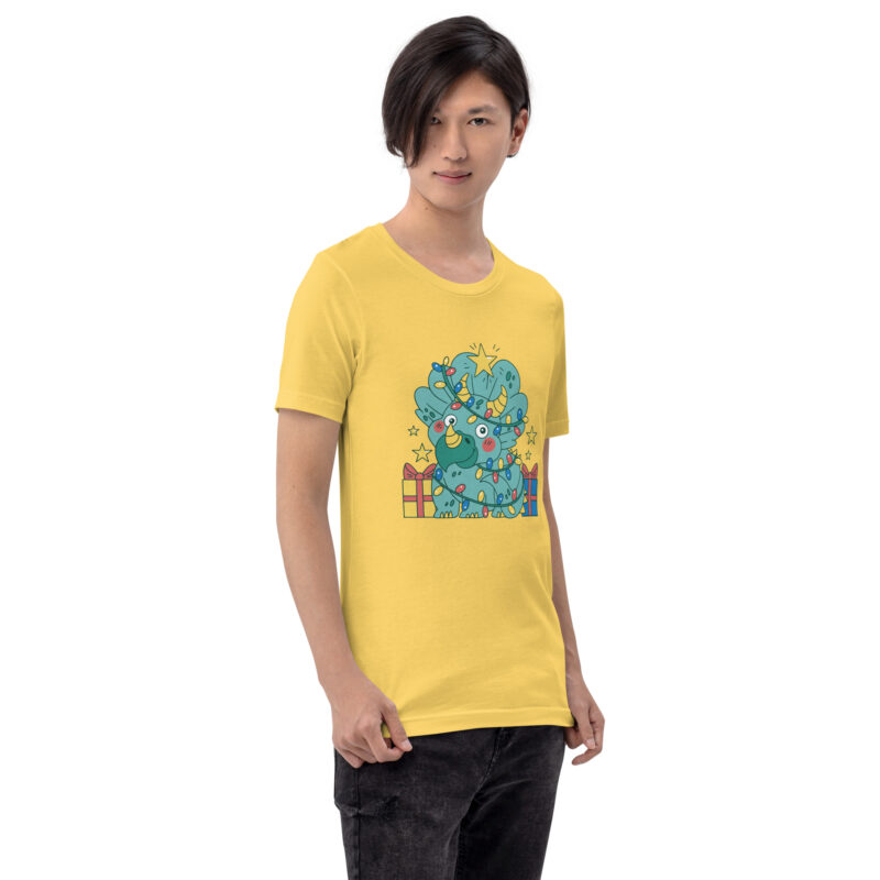 Triceratops im Weihnachtsbaum-Look Unisex-T-Shirt – T-Shirts – klamottn.de