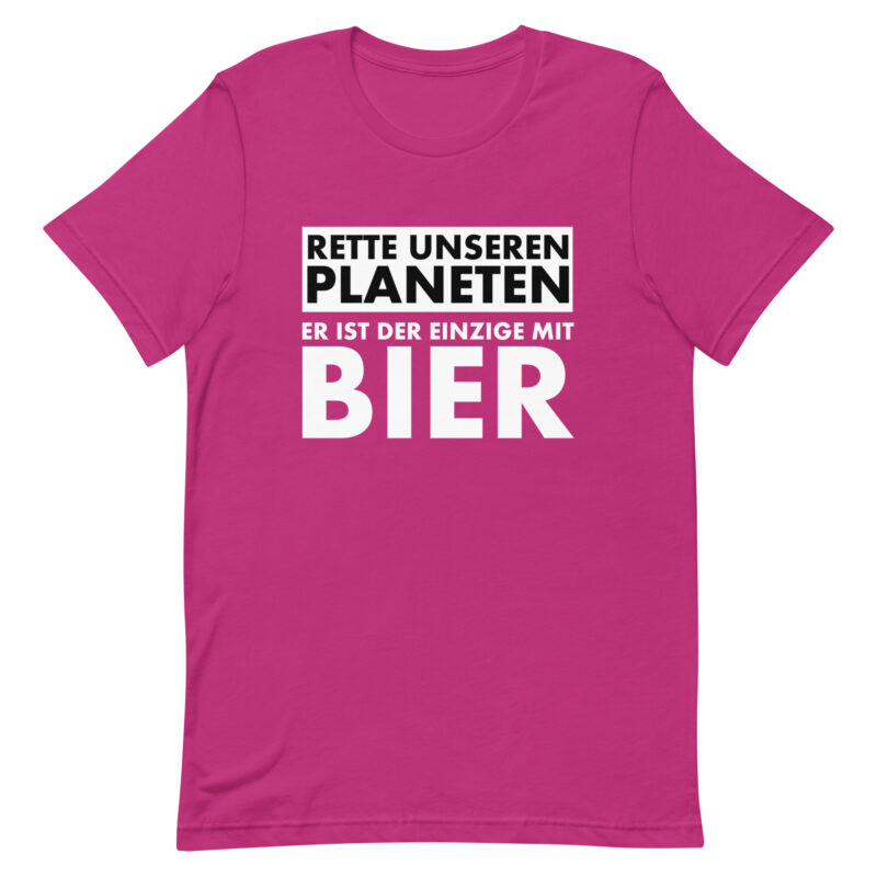 Rette unseren Planeten. Er ist der Einzige mit Bier Unisex-T-Shirt – T-Shirts – klamottn.de