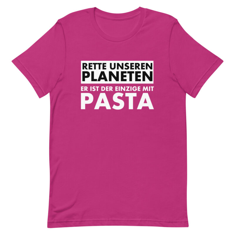 Rette unseren Planeten. Er ist der Einzige mit Pasta Unisex-T-Shirt – T-Shirts – klamottn.de