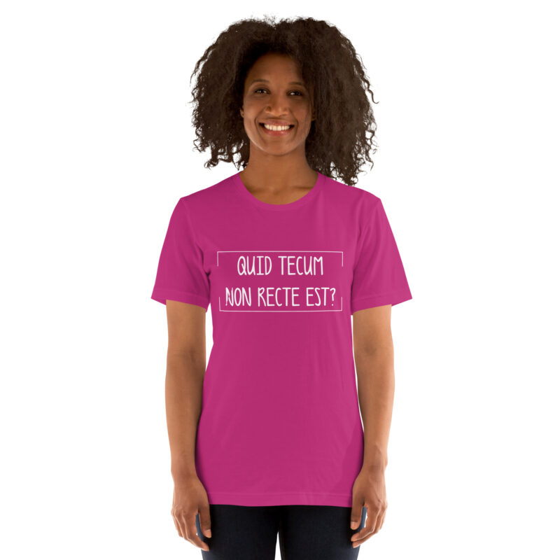 Quid Tecum Non recte est? Unisex-T-Shirt – T-Shirts – klamottn.de