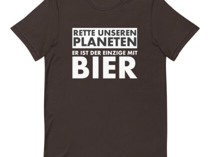 Rette unseren Planeten. Er ist der Einzige mit Bier Unisex-T-Shirt – T-Shirts – klamottn.de Rette unseren Planeten. Er ist der Einzige mit Bier Unisex-T-Shirt – T-Shirts – klamottn.de