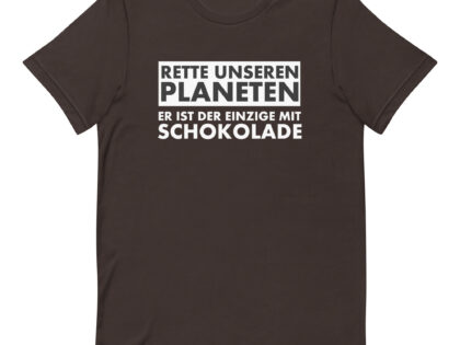 Rette unseren Planeten. Er ist der Einzige mit Schokolade Unisex-T-Shirt – T-Shirts – klamottn.de Rette unseren Planeten. Er ist der Einzige mit Schokolade Unisex-T-Shirt – T-Shirts – klamottn.de
