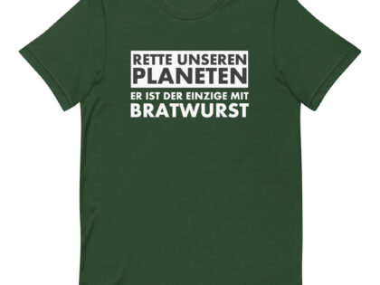 Rette unseren Planeten. Er ist der Einzige mit Bratwurst Unisex-T-Shirt – T-Shirts – klamottn.de Rette unseren Planeten. Er ist der Einzige mit Bratwurst Unisex-T-Shirt – T-Shirts – klamottn.de