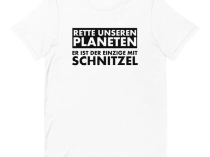 Rette unseren Planeten. Er ist der Einzige mit Schnitzel Unisex-T-Shirt – T-Shirts – klamottn.de Rette unseren Planeten. Er ist der Einzige mit Schnitzel Unisex-T-Shirt – T-Shirts – klamottn.de