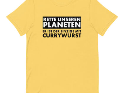 Rette unseren Planeten. Er ist der Einzige mit Currywurst Unisex-T-Shirt – T-Shirts – klamottn.de Rette unseren Planeten. Er ist der Einzige mit Currywurst Unisex-T-Shirt – T-Shirts – klamottn.de