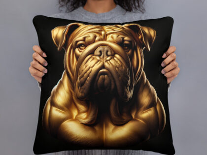 Majestätische goldene Bulldogge Basic-Kissen – Home & Living – klamottn.de Majestätische goldene Bulldogge Basic-Kissen – Home & Living – klamottn.de