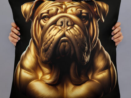 Majestätische goldene Bulldogge Basic-Kissen – Home & Living – klamottn.de Majestätische goldene Bulldogge Basic-Kissen – Home & Living – klamottn.de