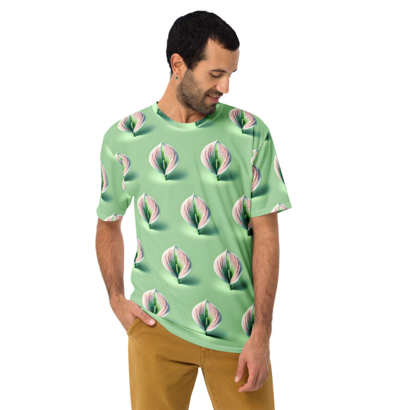 Voxel-Art Blatt in Pastellgrün Allover-Herren-T-Shirt – T-Shirts – klamottn.de