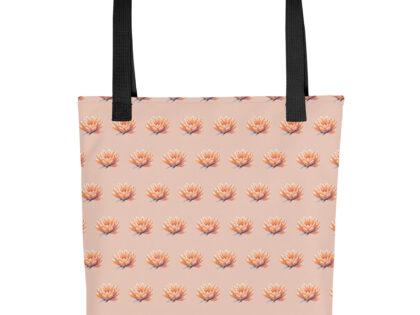 Pixel-Art Blumenillustration in Trendfarbe Orange 2024 Allover-Stoffbeutel – Accessoires – klamottn.de