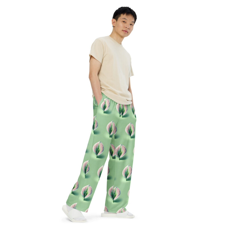 Voxel-Art Blatt in Pastellgrün Allover-Unisex-Hose