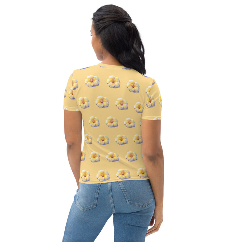 Retro-Pixel-Art Blume in gelben Pastell Sonnenuntergangsfarben Allover-Damen-T-Shirt – T-Shirts – klamottn.de