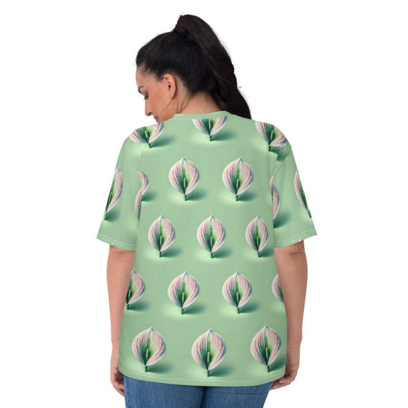 Voxel-Art Blatt in Pastellgrün Allover-Damen-T-Shirt – T-Shirts – klamottn.de