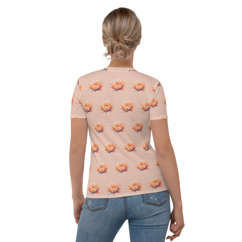 Pixel-Art Blumenillustration in Trendfarbe Orange 2024 Allover-Damen-T-Shirt – T-Shirts – klamottn.de