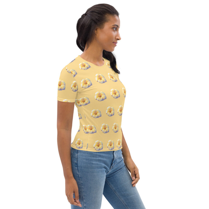 Retro-Pixel-Art Blume in gelben Pastell Sonnenuntergangsfarben Allover-Damen-T-Shirt – T-Shirts – klamottn.de