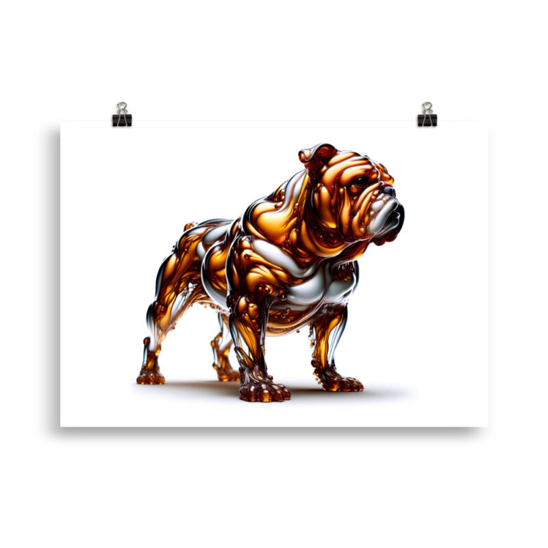 Die Bulldogge in fließender Eleganz Poster