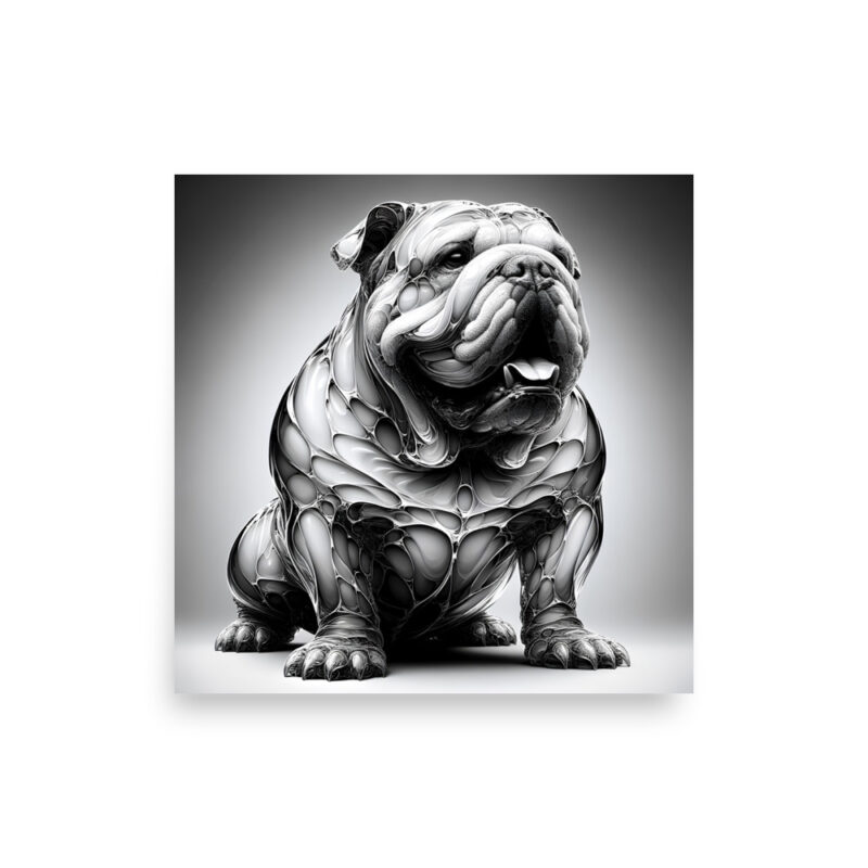 Moderne Metamorphose: Der Cyber-Bulldogge Poster