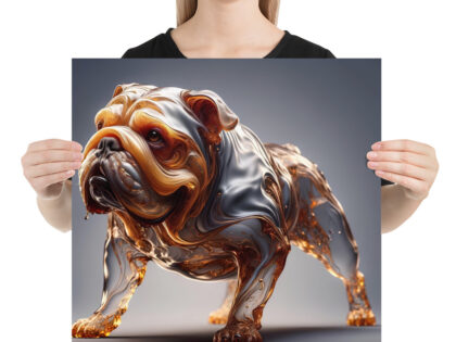 Fließende Karamell-Bulldogge: Ein lebendiges Kunstwerk Poster – Home & Living – klamottn.de