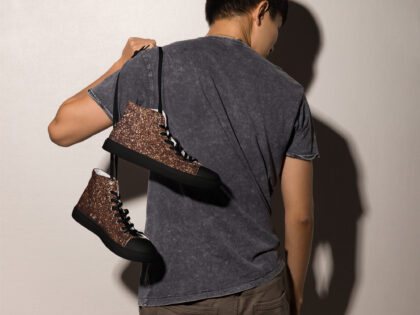 Bronzefarbene Herren Canvas High-Top Sneaker – Schuhe – klamottn.de