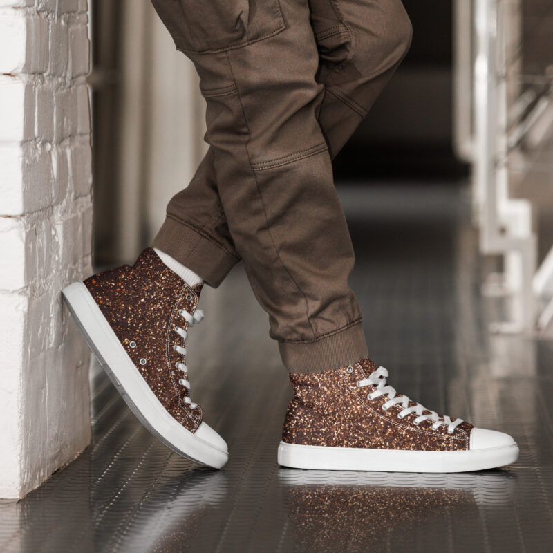 Bronzefarbene Herren Canvas High-Top Sneaker