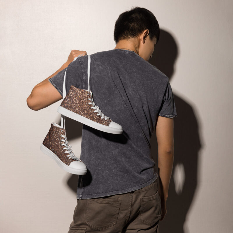 Bronzefarbene Herren Canvas High-Top Sneaker