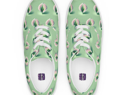 Voxel-Art Blatt in Pastellgrün Allover-Herren-Canvas-Schuhe – Schuhe – klamottn.de