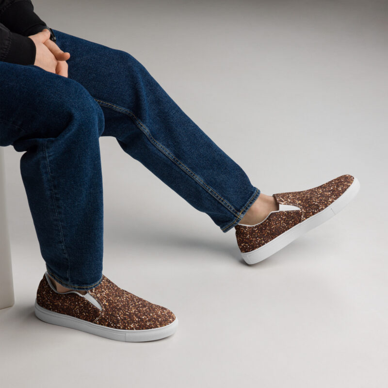 Bronzefarbene Herren-Canvas-Slipper