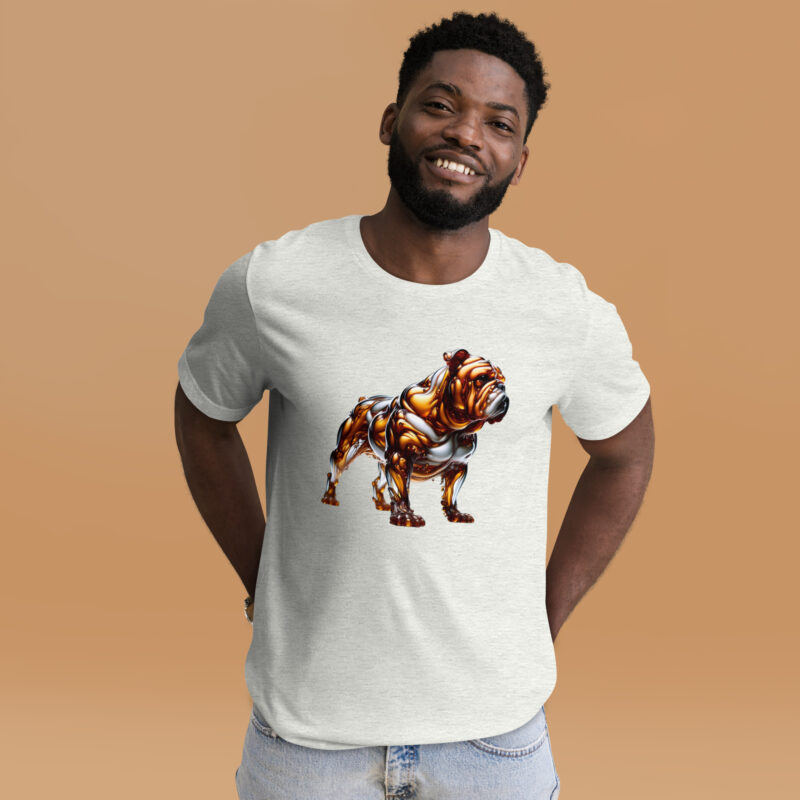 Die Bulldogge in fließender Eleganz Unisex-T-Shirt – T-Shirts – klamottn.de