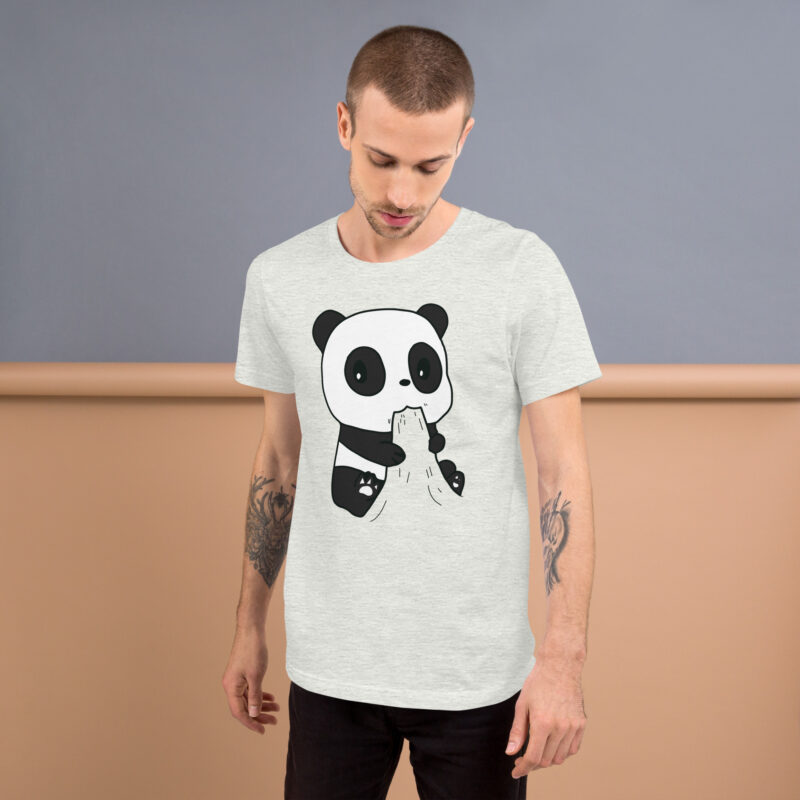 Naschender Panda Unisex-T-Shirt – T-Shirts – klamottn.de