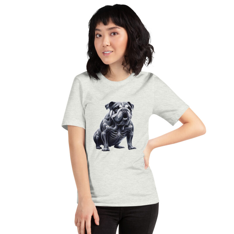 Anatomische Eleganz: Die Bulldogge im Röntgenblick Unisex-T-Shirt