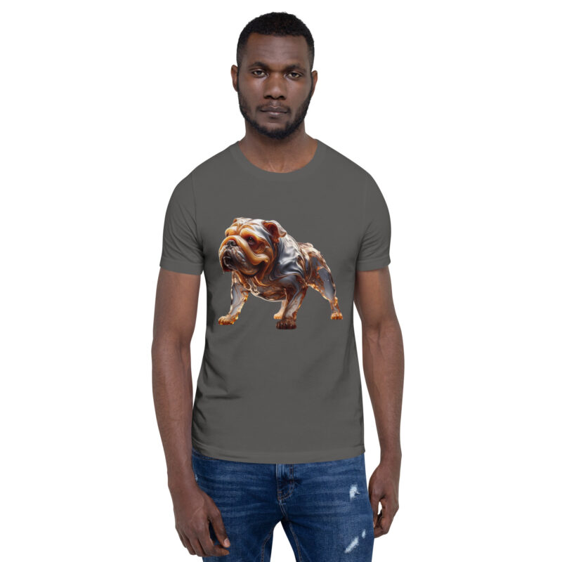 Fließende Karamell-Bulldogge: Ein lebendiges Kunstwerk Unisex-T-Shirt – T-Shirts – klamottn.de
