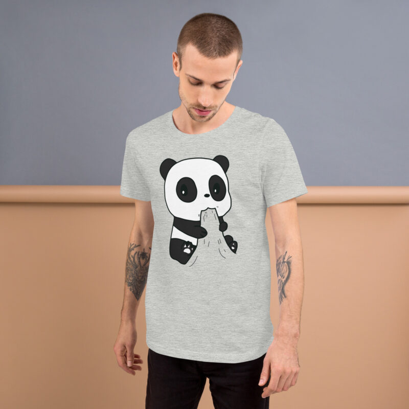 Naschender Panda Unisex-T-Shirt – T-Shirts – klamottn.de