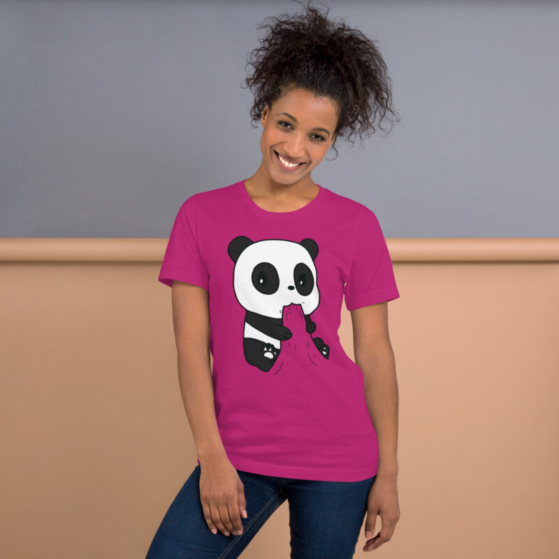 Naschender Panda Unisex-T-Shirt – T-Shirts – klamottn.de