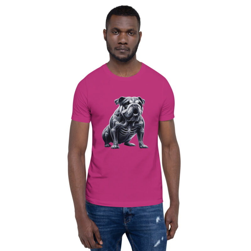 Anatomische Eleganz: Die Bulldogge im Röntgenblick Unisex-T-Shirt