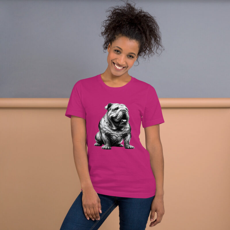 Moderne Metamorphose: Der Cyber-Bulldogge Unisex-T-Shirt – T-Shirts – klamottn.de