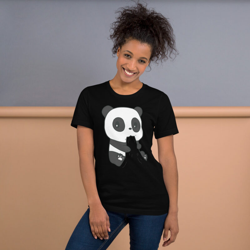 Naschender Panda Unisex-T-Shirt – T-Shirts – klamottn.de