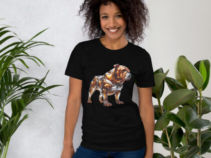 Die Bulldogge in fließender Eleganz Unisex-T-Shirt – T-Shirts – klamottn.de Die Bulldogge in fließender Eleganz Unisex-T-Shirt – T-Shirts – klamottn.de