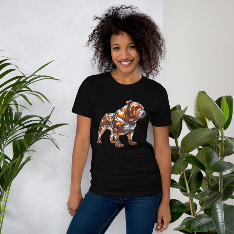 Die Bulldogge in fließender Eleganz Unisex-T-Shirt