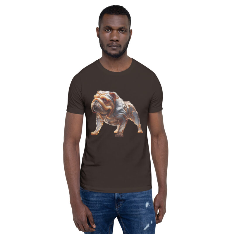 Fließende Karamell-Bulldogge: Ein lebendiges Kunstwerk Unisex-T-Shirt – T-Shirts – klamottn.de