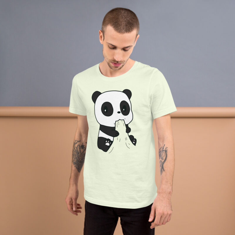 Naschender Panda Unisex-T-Shirt – T-Shirts – klamottn.de