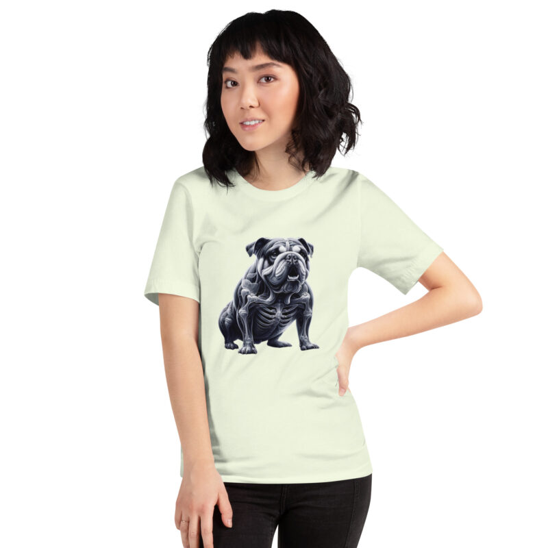 Anatomische Eleganz: Die Bulldogge im Röntgenblick Unisex-T-Shirt – T-Shirts – klamottn.de